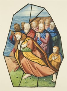 Glassmalerier, viser sannsynligvis disiplene ved Genesaretsjøen, St. Michael