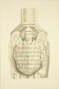 Fagverk mot søyle i sørvestlig vinkel, nær orgelet til St Mary Redcliffe (akvarell på papir) av Joseph Manning