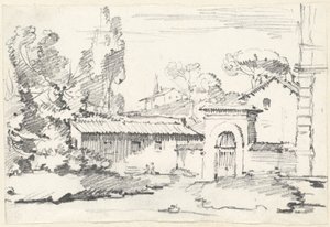 Inngang til hagene til Villa Giulia av Joseph Marie Vien