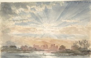 Landskap med stigende sol, 1. desember 1828, kl. 08.30, 1828. av Joseph Michael Gandy