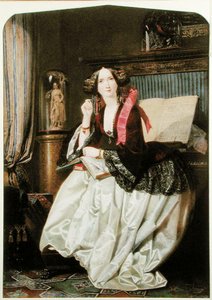 Miss Ashton sitter ved pianoet av Joseph Middleton Jopling