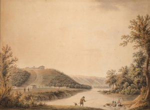 Utsikt over palasset til Kurakins eiendom Nadezhdino, 1800-tallet. av Joseph Moessmer