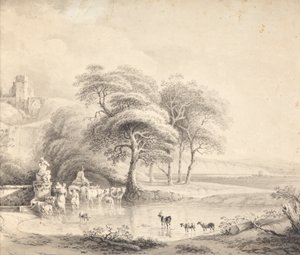 Landskap med et vadested av Joseph Mössmer
