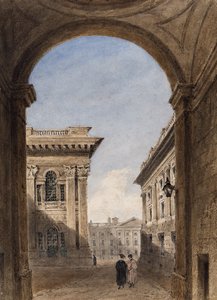 Canterbury Gate og Christ Church Quad, Oxford, 1833 (wc på papir)