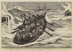 En kunstners pilegrimsreise til det hellige land, X, lander ved Jaffa, Andromeda-klippen