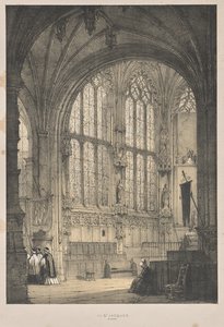 Middelalderens arkitektur: I St. Jacques, Dieppe, East End, Interiør av Joseph Nash
