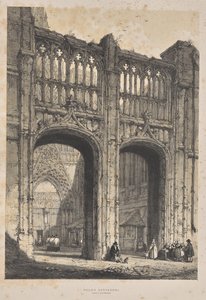 Middelalderens arkitektur: Rouen-katedralen, nordinngang av Joseph Nash