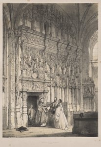 Middelalderens arkitektur: Skjerm i St. Jacques, Dieppe av Joseph Nash