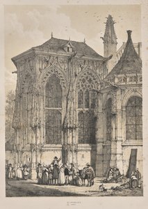 Middelalderens arkitektur: St. Jacques, Dieppe, East End, Eksteriør av Joseph Nash