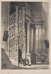 Middelalderens arkitektur: Staircase, St. Maclou, Rouen av Joseph Nash