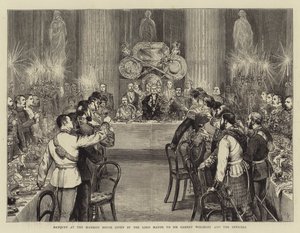 Bankett i Mansion House gitt av Lord Mayor til Sir Garnet Wolseley og offiserene