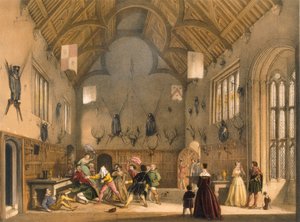 Blind Man's Buff, spilt i Athelhampton Hall, c1600-tallet. av Joseph Nash