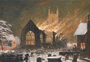 Croydon Church on Fire, 5. januar av Joseph Nash