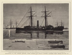 Ødeleggelse av den tyrkiske monitoren Hifse Rahman av russisk torpedo lanseres nær Ibraila 26. mai av Joseph Nash