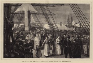 Om bord på et emigrantskip, den siste timen utenfor Gravesend