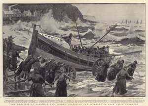 Heltinnene fra Runswick Bay, kvinner som lanserer livbåten for å redde ektemennene sine