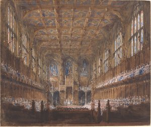 Statens åpning av parlamentet i det gjenoppbygde House of Lords av Joseph Nash