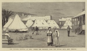 Victoria-sykehuset i Suez, hvor de sårede fra Soudan har blitt behandlet av Joseph Nash