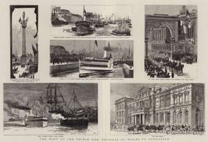 Prinsen og prinsessen av Wales besøk i Newcastle av Joseph Nash