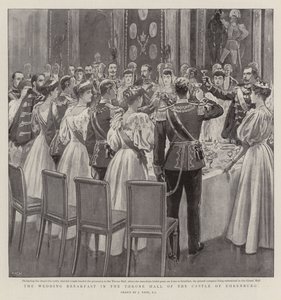 Bryllupsfrokosten i tronsalen til slottet Ehrenburg av Joseph Nash