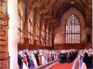 Utsikt over Westminster Hall (interiør) av Joseph Nash