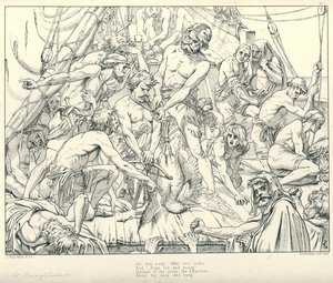 Illustrasjon for Coleridge's Rime of The Ancient Mariner (gravering)