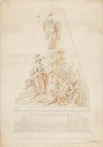 Studie for monumentet til sjøkapteinene William Bayne, William Blair og Lord Robert Manner