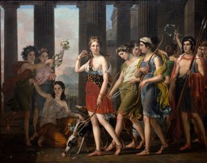 Den vakre Anthia leder sine ledsagere til Diana-tempelet i Efesos, ca. 1820 (olje på lerret)