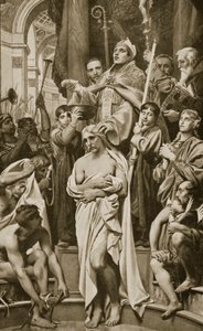The Baptism of Clovis, Reims, 496 AD, illustrasjon fra 