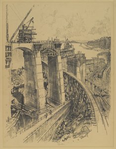 Approaches to Gatun Lock, 1912 av Joseph Pennell