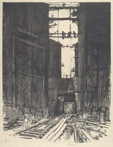 På bunnen av Gatun Lock av Joseph Pennell