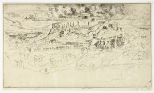 Athen fra Philopotes grav av Joseph Pennell