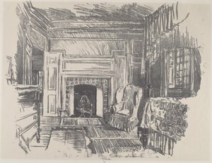 Sengerom, Stenton, 1912. av Joseph Pennell