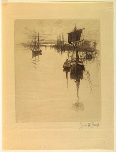 Nedenfor Chestnut Street Bridge av Joseph Pennell