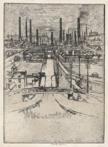 Birmingham fra Granlley Hill av Joseph Pennell