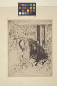 Bridge Of Alcantara (etsing) av Joseph Pennell