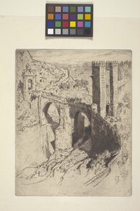 Bridge Of Alcantara (etsing) av Joseph Pennell