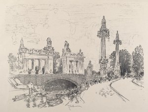 Broen ved Charlottenburg, 1921. av Joseph Pennell