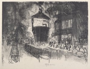 Casting Shells, 1917. av Joseph Pennell