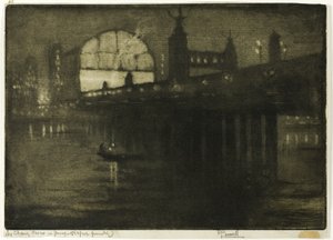 Charing Cross om natten av Joseph Pennell