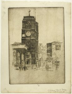 Chelsea Church Tower av Joseph Pennell