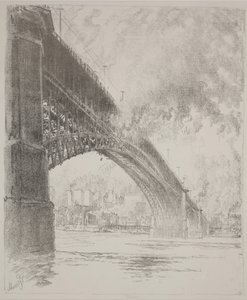 East Bridge, St. Louis av Joseph Pennell