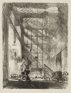 Engelsk krigsarbeid: Bringing in the Gun av Joseph Pennell