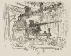 Engelsk krigsarbeid: Fitting Guns in Turrets av Joseph Pennell