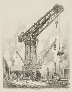 Engelsk krigsverk: Laget i Tyskland, The Great Crane av Joseph Pennell