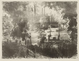 Engelsk krigsarbeid: Munitions River av Joseph Pennell