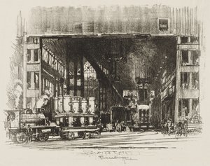 English War Work: The Urns, Casting Big Shells av Joseph Pennell