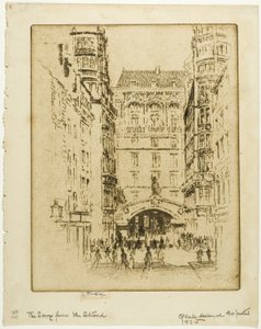 Inngang til Savoy Hotel av Joseph Pennell