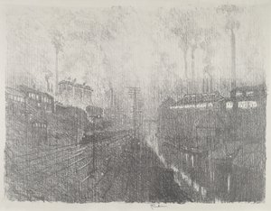 Kveld i ammunisjonslandet, 1916. av Joseph Pennell