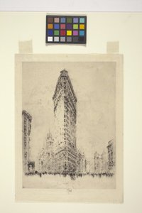 Flatjernsbygning (etsing) av Joseph Pennell